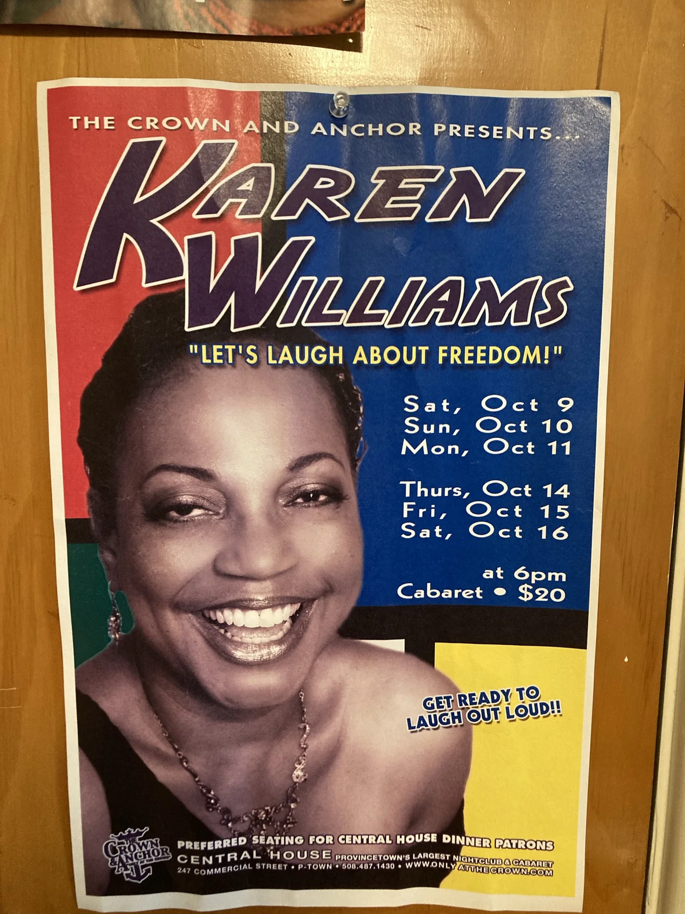 A vintage Karen Williams performance poster